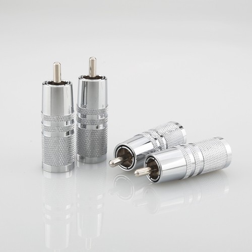 4pcs Rhodium Plated RCA Plug Hi-Fi Cable Audio Copper Connector Terminal - Picture 8 of 16
