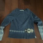 woolrich wool sweater women blue sheep pattern