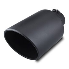 Inlet 4 Outlet 8 Long 15 Stainless Steel Rolled Edge Exhaust Tip Diesel Black