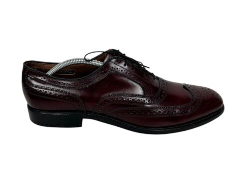 Allen Edmonds MCALLISTER Mens 11 A Wingtip Oxfords Brown Red Made In USA
