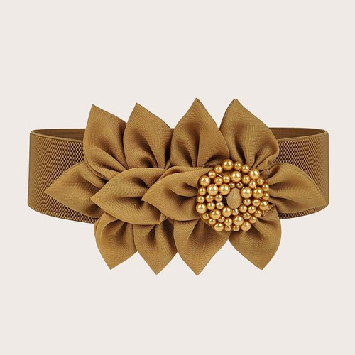 Women's Wide Elastic Waist Belt Stretch Flower Dress Corset Waistband Retro i - Picture 16 of 28