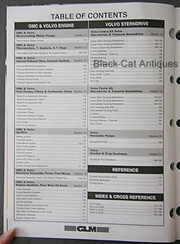 Original 1986 1998 GLM OMC/Volvo Penta Replacement Parts Catalog 189