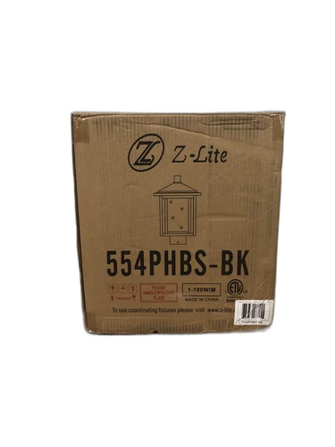 Z-Lite Aspen 1-Light 15" Black Aluminum Outdoor Post Light, Weather Resistant - Picture 2 of 2