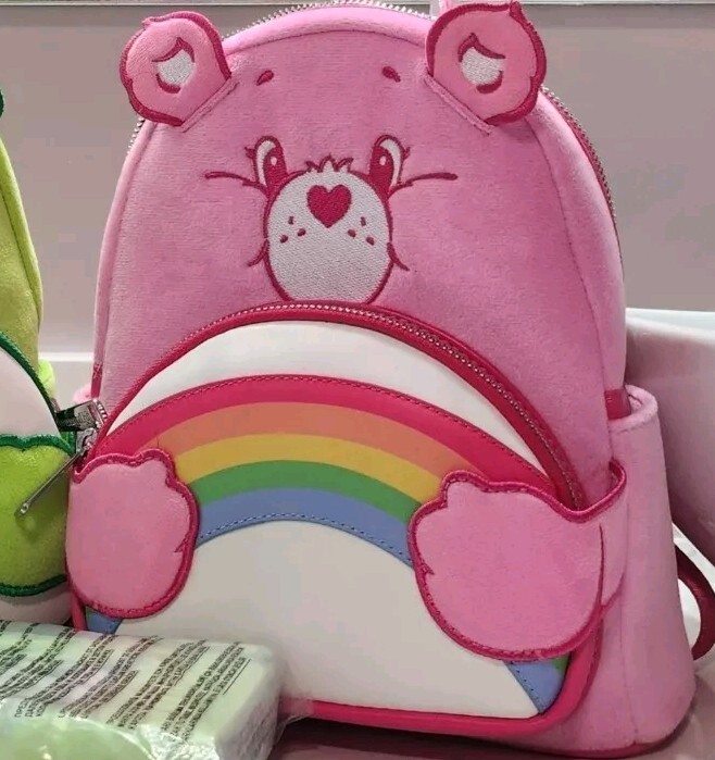 Loungefly Care Bears 40th Anniversary Cheer Bear Cosplay Plush Mini Backpack New Loungefly Care Bear 40th Anniversary Cheer Bear Cosplay  main image 2
