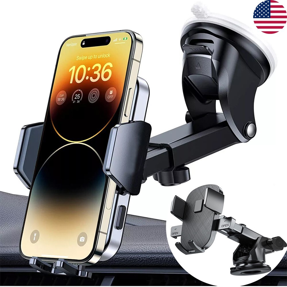 Car Phone Holder Dashboard Windshield Phone Mount Universal for iPhone Samsung-image