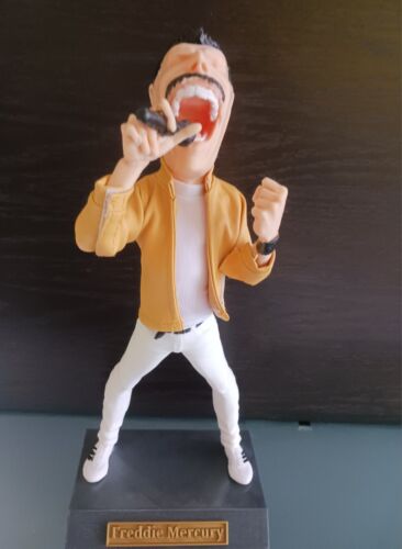 ROCK QUEEN FREDDIE MERCURY 14" FIGURE STAGE BASE 3-D ACRYLIC PAINTED-PRE OWNED  - Picture 1 of 4