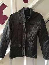 Dark Khaki Quilted Jacket 8 Lee Cooper Towie Xmas Party Winter Smart Casual Boho