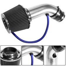 Silver Air Intake Kit Pipe Diameter 3" +Cold Air Intake Filter+Clamp+Accessories