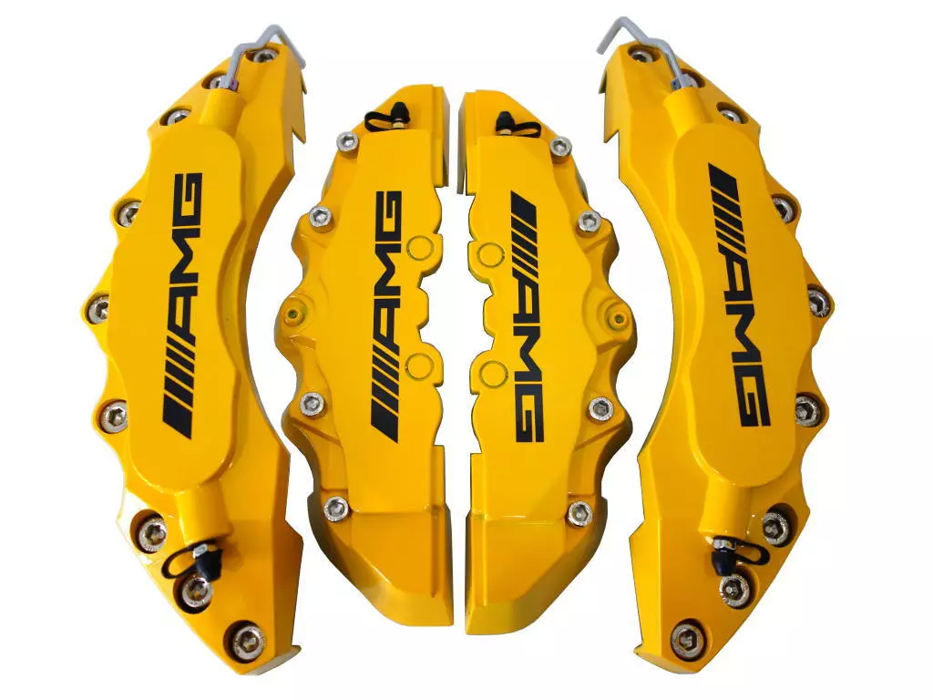 4PCS M+S 3D Yellow Style Car Disc Brake Caliper Cover Front & Rear  Accessories