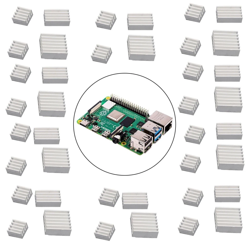 40 teiliges Kühlkörper Set für Raspberry Pi 4 Modell B 4B silber Heatsink Kit DE - Bild 2 von 4