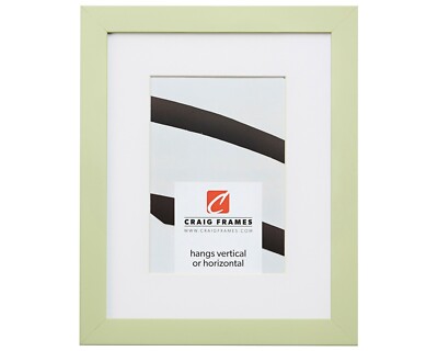 Craig Frames Confetti, 0.875'' Light Green Solid Wood Picture Frame With a Mat