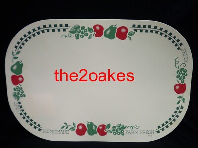 4 Corelle FARM FRESH Reversible Placemats Foam Vinyl Double 2 Sided Apples Jam