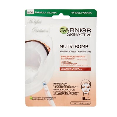 GARNIER SKINACTIVE NUTRI BOMB AUFHELLENDE PFLEGEMASKE MIT KOKOSMILCH