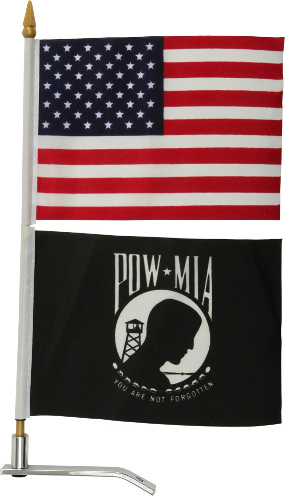 Flaggenfritze Tischfahne USA Pow Mia - 10x15cm Mit Gratis Aufkleber