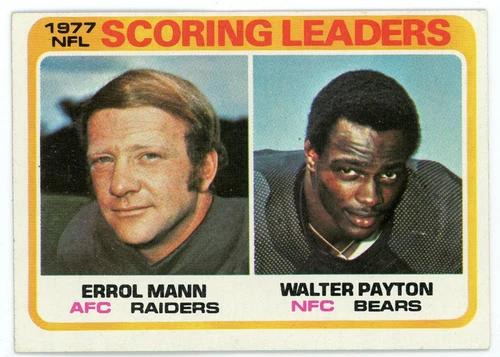 1978 Topps Scoring Leaders Errol Mann Walter Payton #334 Ex
