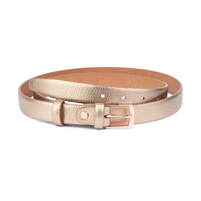 Genuine Leather Rose Gold Buckle One Size Suit Belts for Women High ...