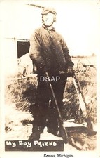 C19 Remus Michigan Mi Real Photo Rppc Postcard C40s My Boy Friend Farmer