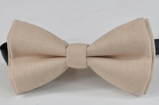 Men Cotton Quality Light Begie Sand Pale Brown Handmade Bow Tie Bowtie Wedding