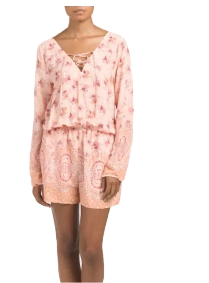 Mameluco de manga larga Sanctuary para mujer - rosa floral XS precio de venta sugerido por el fabricante 129,00 USD Foto 3 de 4