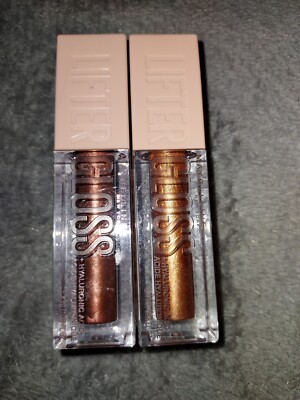 Lot of 2 Sealed Maybelline Lifter Lip Gloss 017 Copper & 019 Gold