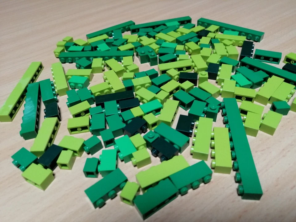 LEGO Konvolut Legosteine - einreihige Steine Grün / Stangen Sammlung - Bild 2 von 4