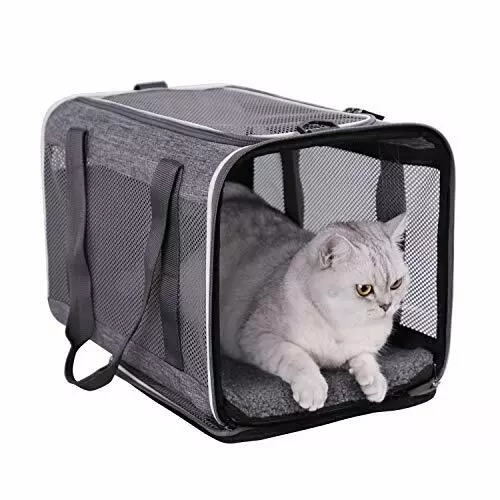 Airline Approved Escape Proof Soft Sided Pet Carrier for Large Cats