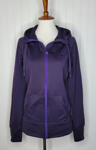 Nike Therma Fit Jacke mit durchgehendem Reißverschluss Damen Größe Medium dunkellila