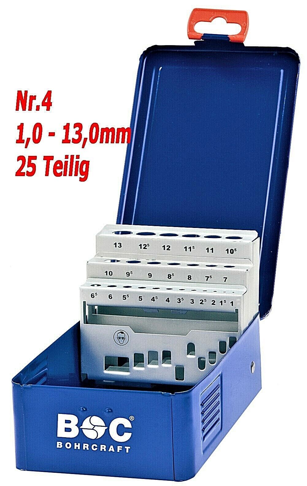 Bochner Box Bohrer Box ABS Leer 19-25 Teilig 0,5 Steigend Bohrerkasten Leerbox ...