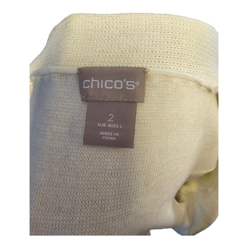 Maglione cardigan donna Chico's panna lucido dettagli tasca taglia 2 $139 - Foto 6 di 9