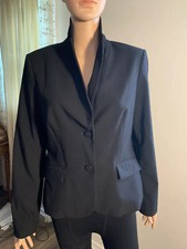 Calvin Klein Women  s Blazer Long Sleeve 2 Front Button Black Sz 10