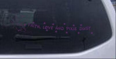 Faith Love And Pixie Dust Tinkerbell Left Car Truck Window Decal Sticker 10X2.2