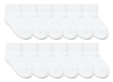 Boys Seamless Sport Socks 12-Pack White Medium