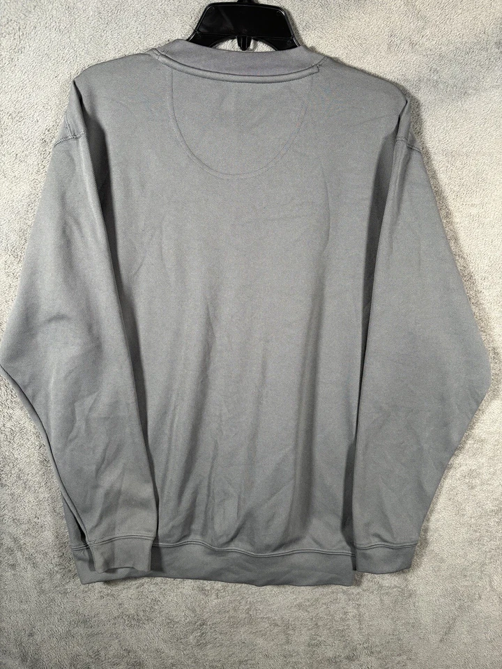 Suéter Pebble Beach Performance Para Hombre Gris Medio Pullover Manga Larga Golf Foto 2 de 4