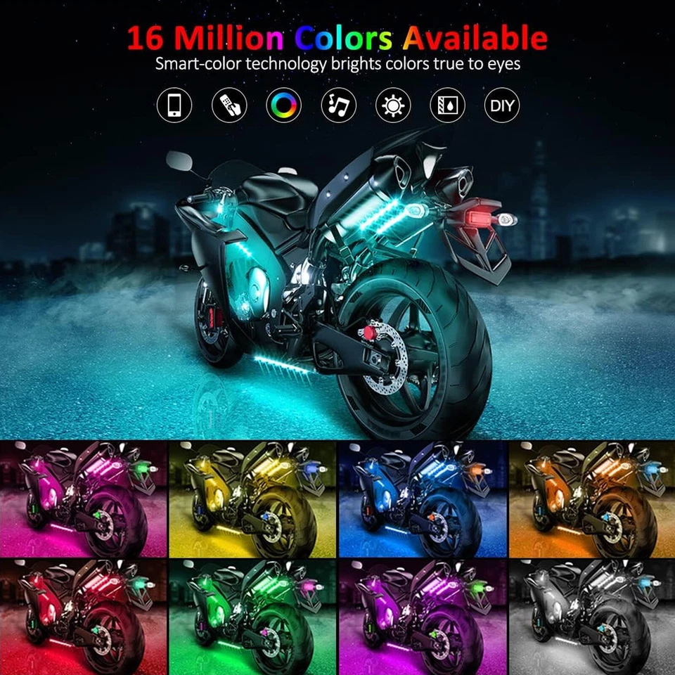 12X RGB LED Light Neon Under Body Glow Strip For Club Car EZGO Yamaha Golf Cart Foto 3 de 4