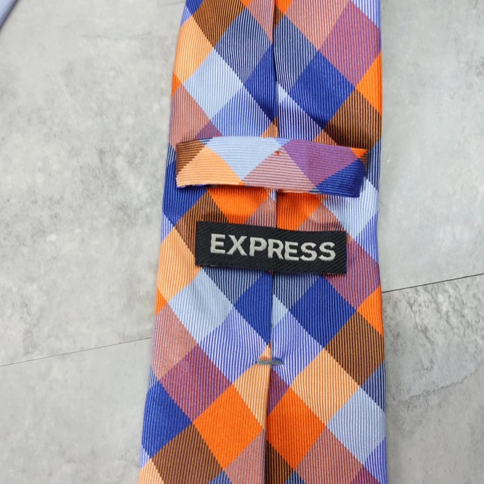 Corbata de cuello Express para hombre a cuadros fresca divertida fiesta corbata colorida seda gama alta Foto 4 de 4