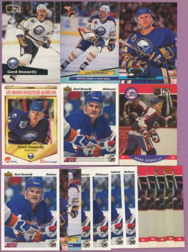 HUGE ENFORCER TOUGH GUY GORD DONNELLY 18 ASSORTED CARDS LOT 7 DIFFERENT CANADA
