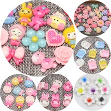 50 Pcs Flatback Resin Cute Animal Candy Flower Cabochons Scrapbooking Craft DIY