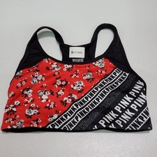 Victoria Secret PINK Women Sports Bra XS Red Floral Ultimate Unlined Racerback