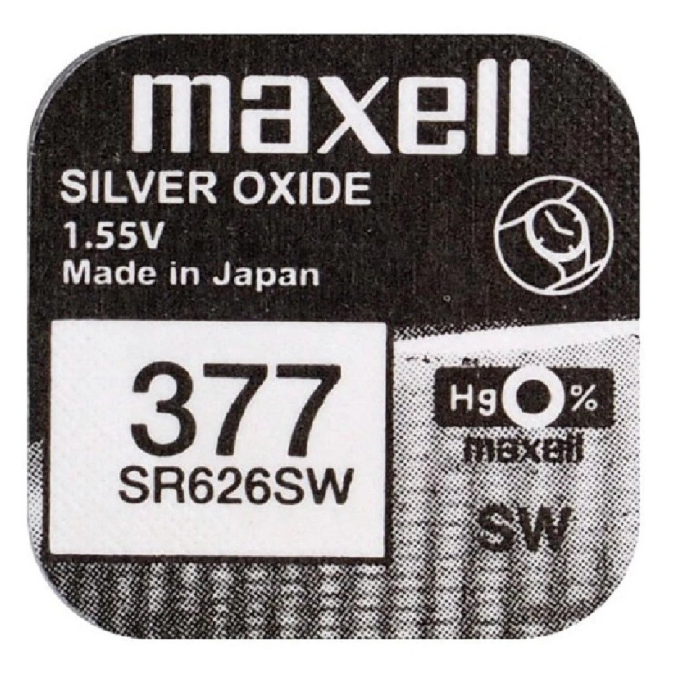 Pila Botón / Moneda Original MAXELL 377 (sr626sw) 1,55 VOLTIOS Litio Blister b44