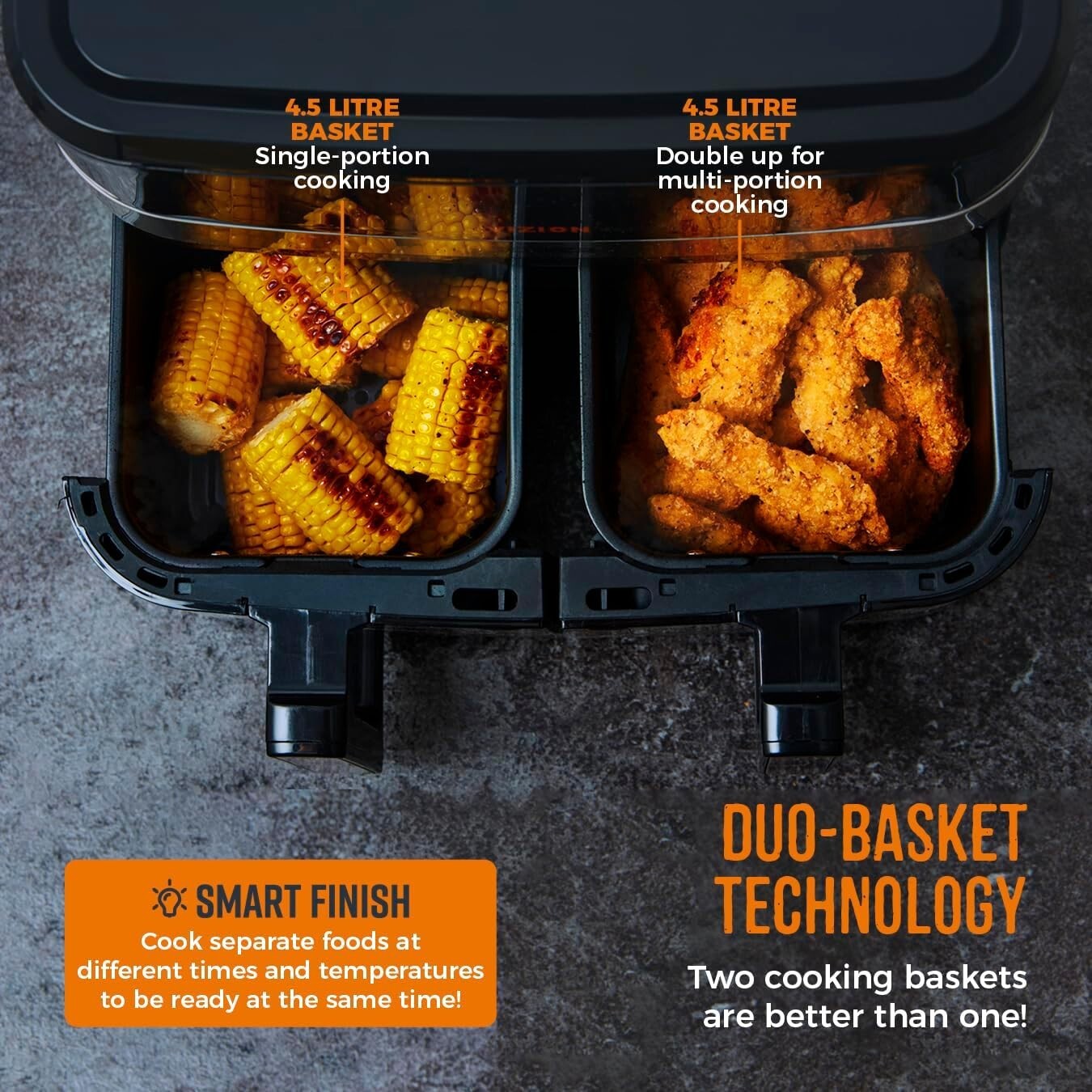 Tower Vortx Vizion 9L Dual Basket Air Fryer Digital 2 XL Frying Trays