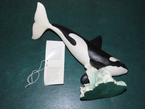 ORCA WAL PORZELLAN SKULPTUR ITALIEN SIGNIERT CHRISTIAN VENEDIG 1994 - Bild 5 von 7