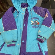 Vintage 90s Playball Mighty Mac Charlotte Hornets NBA Basketball Jacket Youth 6