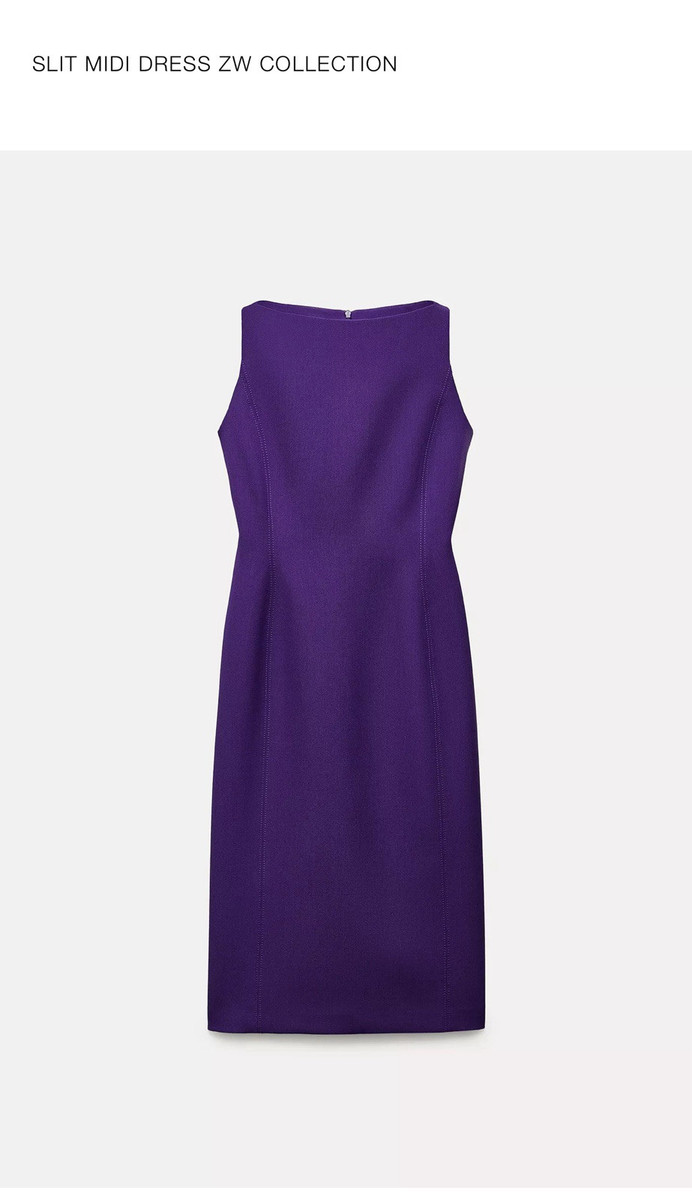 ZARA Size S GREEN SLEEVELESS ZW COLLECTION SLIT MIDI DRESS ZARA Size S GREEN SLEEVELESS ZW COLLECTION SLIT MIDI DRESS