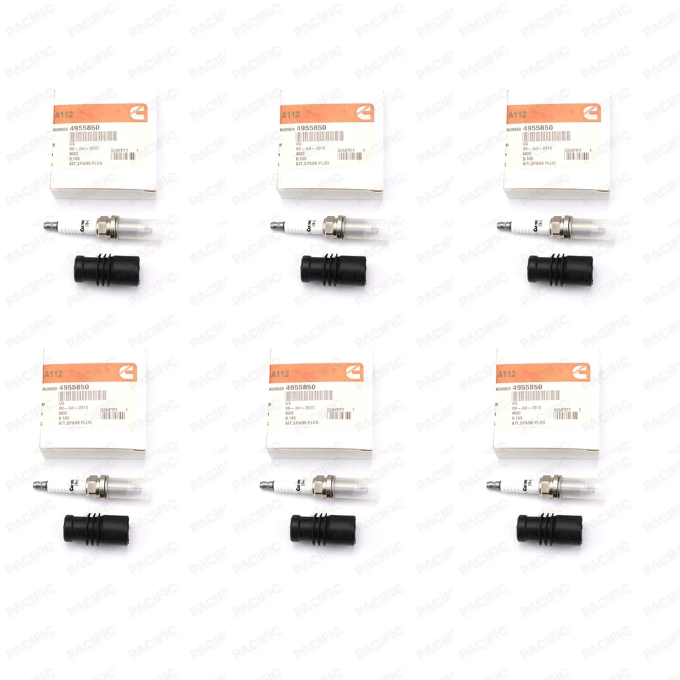 6pcs 4955850 Spark Plug Kit for Cummins 5473010 Series CNG Engines  - Bild 1 von 4