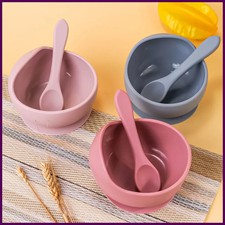 2PC Silicone Sucker Bowl Feeding Tableware for Infant and Young Training...