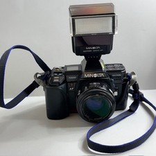 Vintage Minolta Camera Maxxum 2800 AF Case Flash Black 7000 35-70 mm SLR