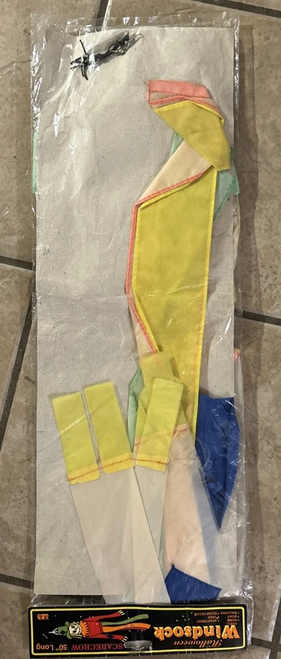 Vintage 1991 Halloween 50" Scarecrow Nylon Windsock Fall Autumn Sealed New - Image 2 of 4