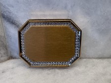Vintage Avon Jeweled Makeup Compact With Mirror Gold Tone And Rhinestones