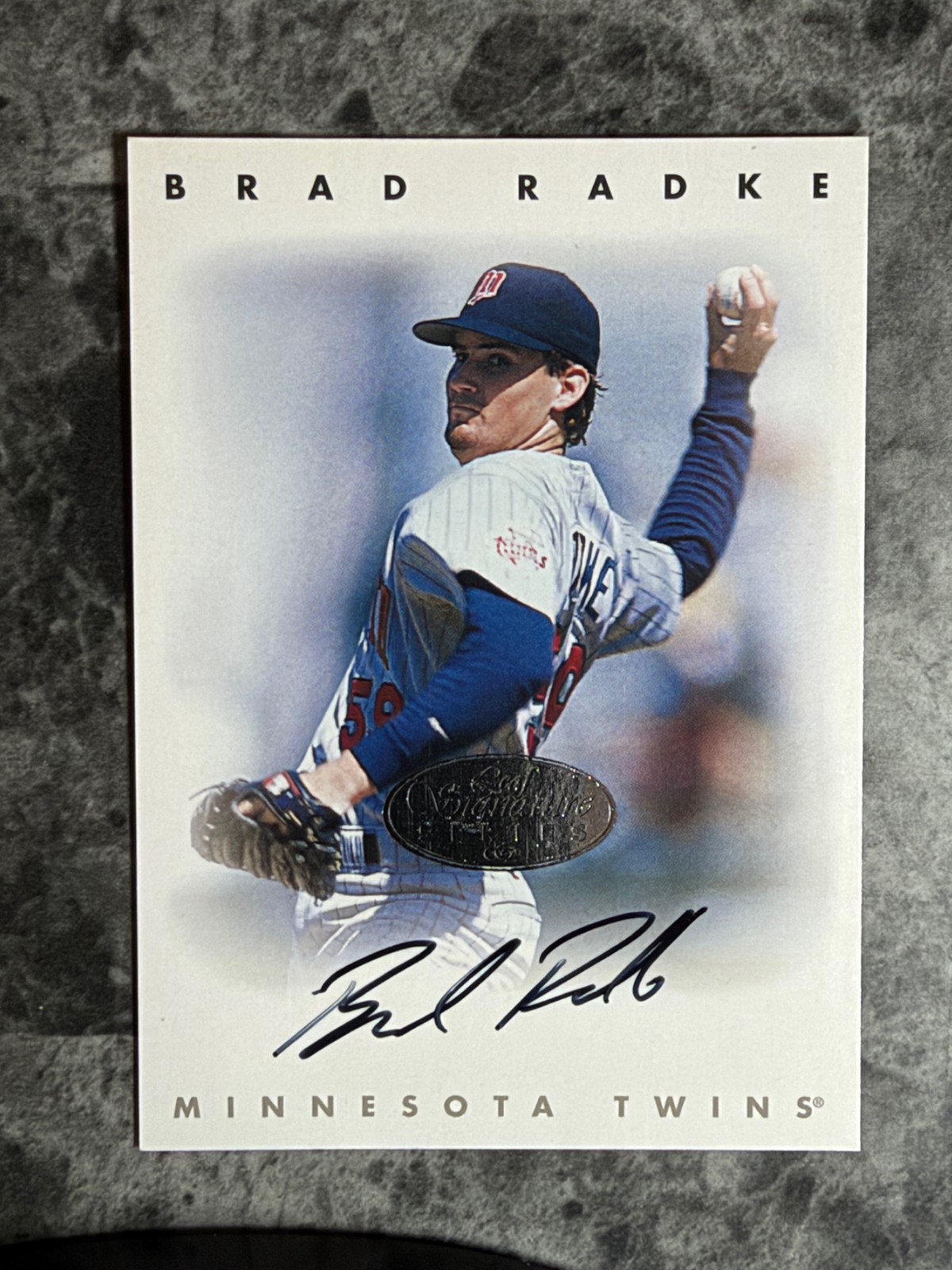1996 Leaf Signature Series #NNO Brad Radke Autographs Silver