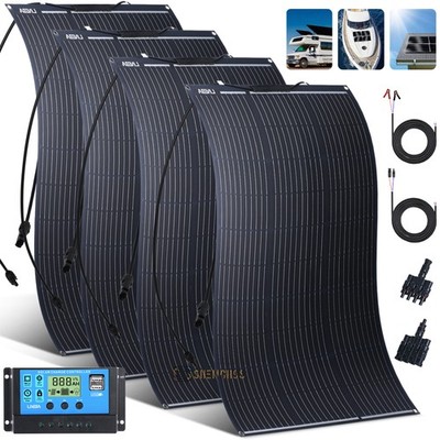 400W 200W Watt Mono Solar Panel 12 Volt Battery Charger Controller RV Home Boat